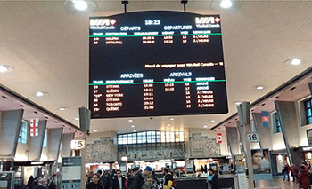 VIA Big board, Montreal, Canada