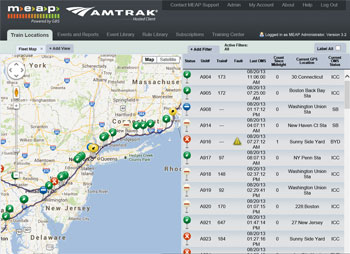 MEAP train locator screen image